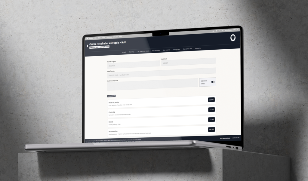 Logiciel de gestion pour agence de sécurité privée - MC TRACKER