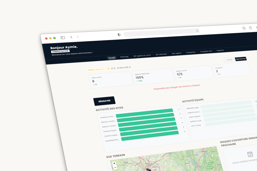 Logiciel sécurité privée pour dirigeant d'agence - MC TRACKER